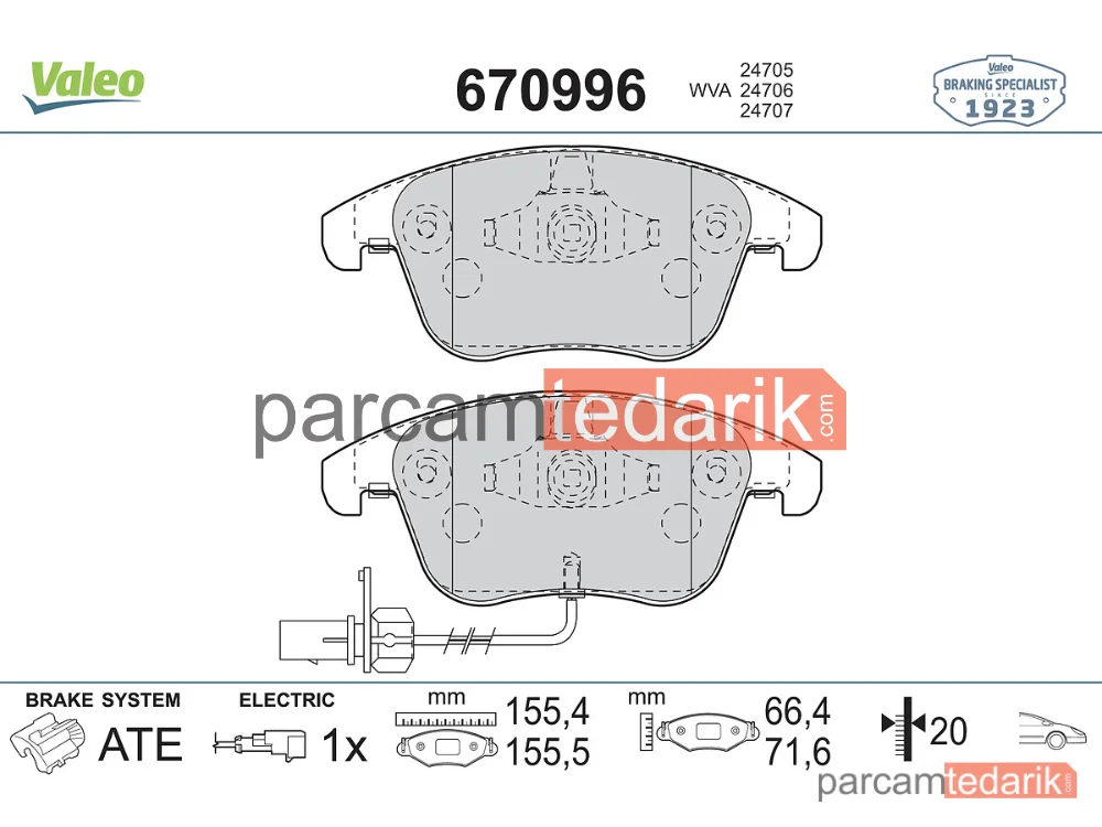 670996 | Fren Balatası — Audi A5, Audi A4 B8, Audi A5 Cabrio